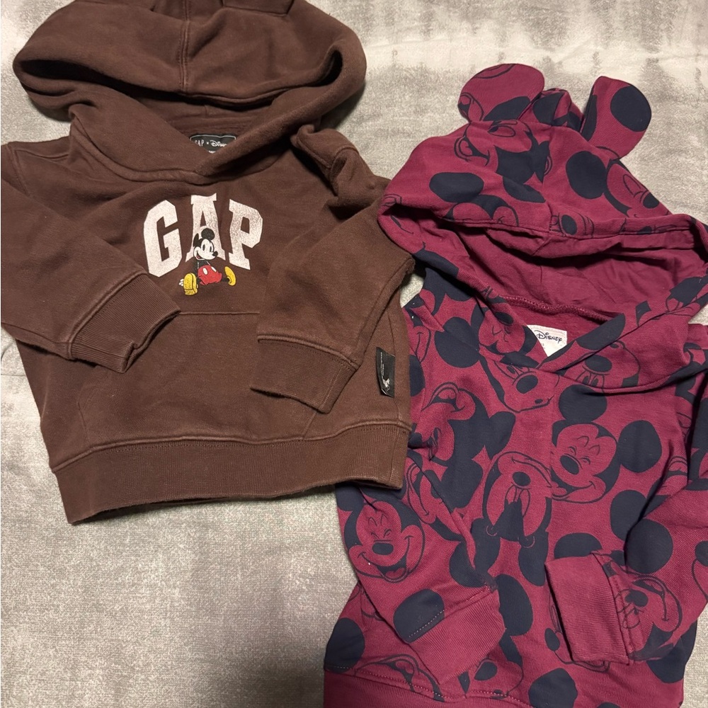 🛑SOLD🛑Disney GAP Kids Hoodies - Maroon and Brown